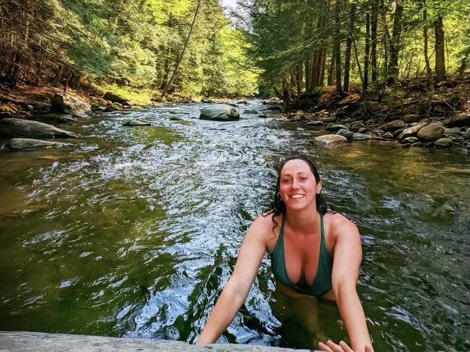 Swimming in the river Vermont