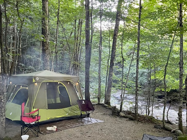 Tent Camping by the river in Vermont