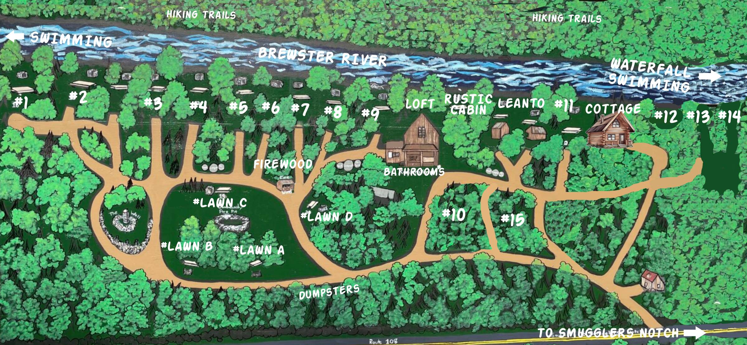 2025 BRC Illustrated Map (2) Best campground camping nature in Vermont